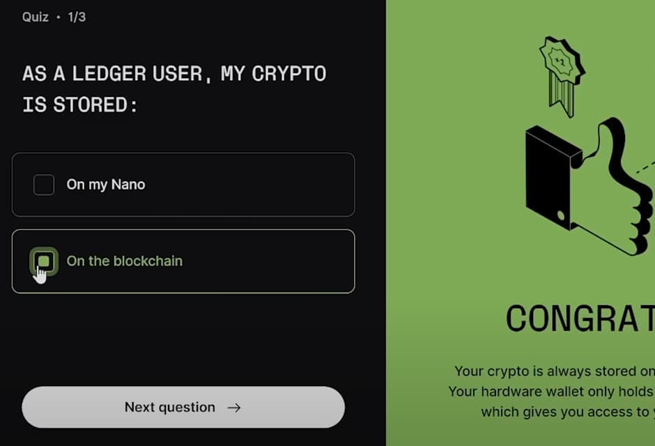Κουίζ 1 από 3: τα crypto σας βρίσκονται στο blockchain, όχι πάνω στη συσκευή