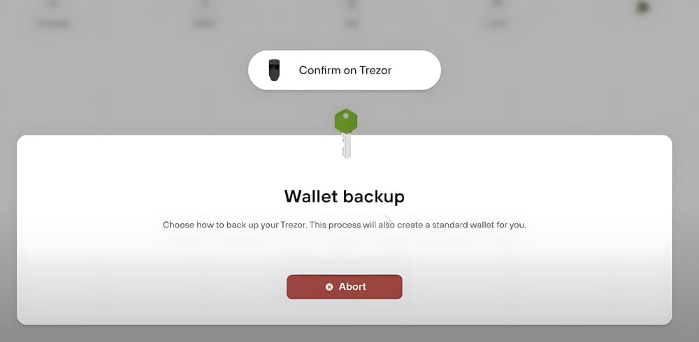 Το Trezor Suite περιμένει επιβεβαίωση πάνω στη συσκευή